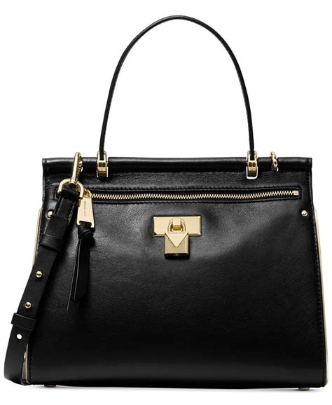 michael michael kors jasmine polished leather top handle satchel|saks Michael Kors button down.